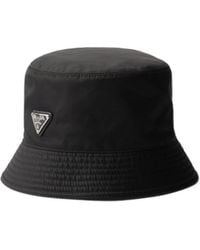 Prada - Logo Plaque Bucket Hat - Lyst