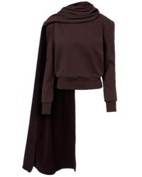 Magda Butrym - Draped Scarf-Detail Cotton Sweatshirt - Lyst