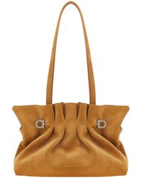 Ferragamo - Ferragamo Gather Detailed Shoulder Bag - Lyst