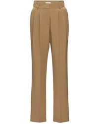 Magda Butrym - Linen Viscose Pleated Tapered Tailored Trousers - Lyst