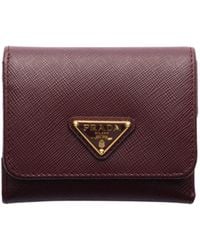 Prada - Small Saffiano Leather Wallet - Lyst