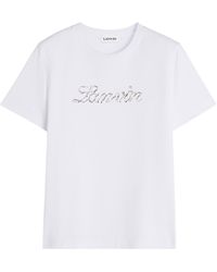 Lanvin - Embroidered Logo T-Shirt - Lyst