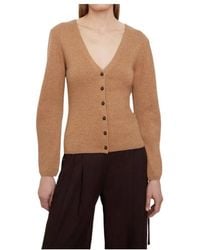 Vince - Buttoned-Up V-Neck Knitted Cardigan - Lyst