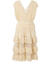 Dries Van Noten - Ruffled Polka-Dot Cotton-Blend Mesh Midi Dress - Lyst