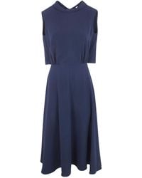 Aspesi - Draped-Panel Sleeveless Midi Dress - Lyst
