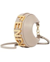 Fendi - Logo Plaque Mini Hobo Bag - Lyst