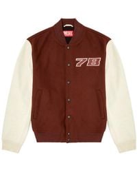 DIESEL - Wool-Blend Varsity Jacket - Lyst
