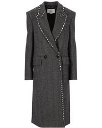 Stella McCartney - Embellished Herringbone Coat - Lyst