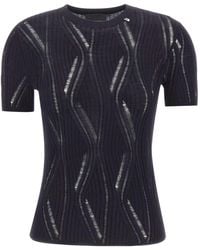Liu Jo - Cut-Out Ribbed-Knit T-Shirt - Lyst