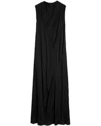 Jil Sander - Satin Draped Maxi Dress - Lyst