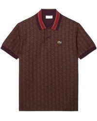 Lacoste - Classic Fit Monogram Jacquard Polo Shirt - Lyst