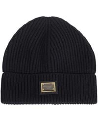 Dolce & Gabbana - Ribbed Knit Cashmere Beanie Hat - Lyst