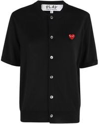 COMME DES GARÇONS PLAY - Short-Sleeved Knitted Cardigan - Lyst