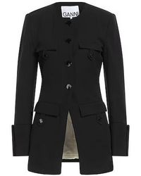Ganni - Simple Long-Sleeve Blazer - Lyst