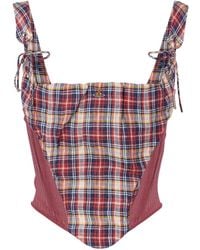 Vivienne Westwood - Puppy Tartan Linen And Cotton Corset - Lyst