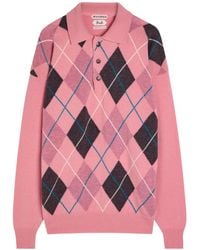 JW Anderson - Pringle Diamond Pattern Wool Sweater - Lyst