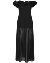 ROTATE BIRGER CHRISTENSEN - Floral-Appliqué Off-Shoulder Maxi Dress - Lyst
