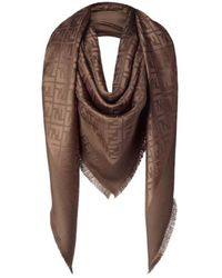 Fendi - Ff Jacquard Fringed-Edge Scarf - Lyst