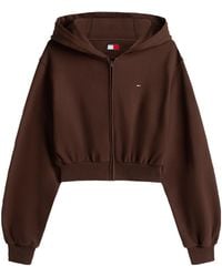 Tommy Hilfiger - Cropped Zip Up Hoodie - Lyst