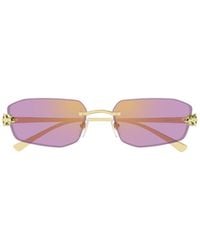 Cartier - Geometric Frame Sunglasses - Lyst