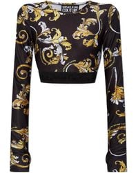 Versace Jeans Couture - Couture Baroque Print Crop Top - Lyst