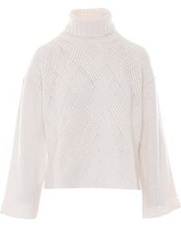Twinset - Textured Turtleneck Knitted Sweater - Lyst
