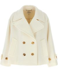Chloé - Chloé Double-Breasted Long-Sleeved Coat - Lyst