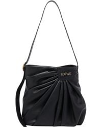 Loewe - Logo Platch Draped Shoulder Bag - Lyst