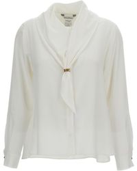 Max Mara - Scarf-Collar Silk Shirt - Lyst