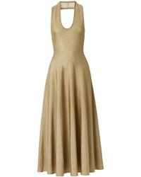 KHAITE - Melina Lurex Halterneck Midi Dress - Lyst