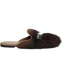Dolce & Gabbana - Shearling Slippers - Lyst