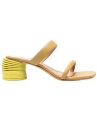 Off-White c/o Virgil Abloh - Spring 45 Coiled Heel Leather Sandals - Lyst