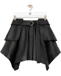 Loewe - Cargo Belted Leather Mini Skirt - Lyst
