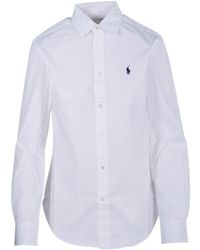 Polo Ralph Lauren - Logo Embroidered Curved Hem Shirt - Lyst