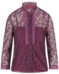 Gucci - Ruffled Lace Shirt - Lyst