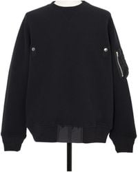 Sacai - Crewneck Zip-Pocket Sweatshirt - Lyst