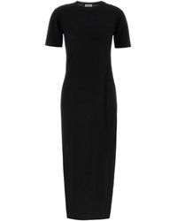 Saint Laurent - Long Knitted Crewneck Dress - Lyst