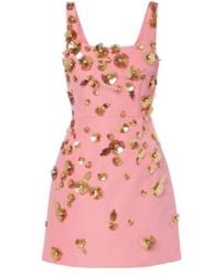 Carolina Herrera - Floral Satin Mini Dress - Lyst