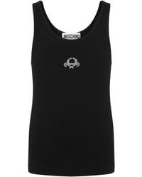 Moschino - Fine-Ribbed Scoop-Neck Sleeveless Tank Top - Lyst