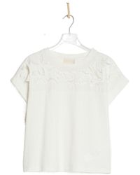 iBlues - Embroidered Cotton Knit T-Shirt - Lyst