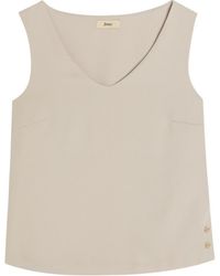 Herno - V-Neck Satin-Crepe Top - Lyst