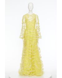 Valentino - Round-Collar Long-Sleeved Dress - Lyst