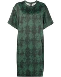 Aspesi - Scribble-Print T-Shirt Dress - Lyst