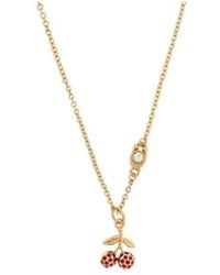 COACH - Cherry Pendant Necklace - Lyst