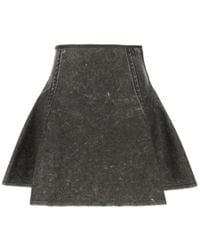 DIESEL - Erina Acid-Wash Flared Mini Skirt - Lyst