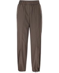 Peserico - Elasticated Waistband Stretch Sateen Trousers - Lyst