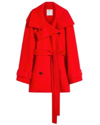 Sportmax - Double-Breasted Belted Coat - Lyst