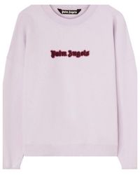 Palm Angels - Logo Embroidered Crewneck Sweatshirt - Lyst