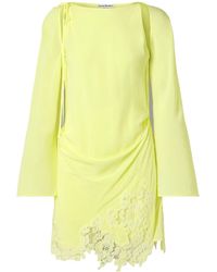 Acne Studios - Floral-Lace Detail Mini Dress - Lyst