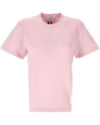 Thom Browne - Relaxed Fit Short Sleeve Tee With, And Stripe - Lyst